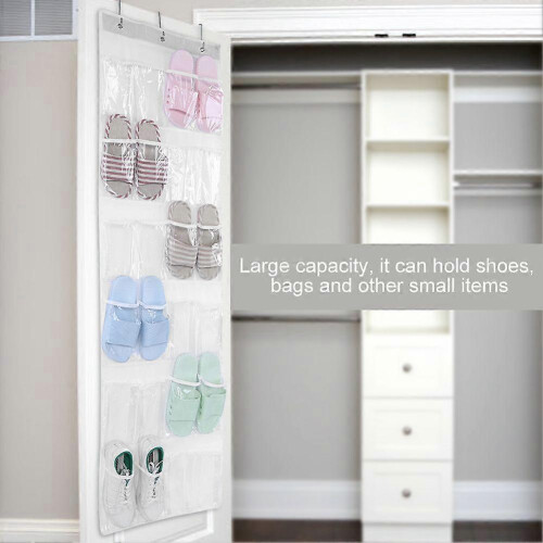 24-Pocket Hanging Transparent Shoe Storage Organizer 1