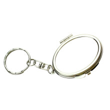 Fashion Round Mini Mirror Key Holder Metal Sturdy Compact-Oval