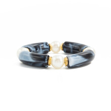 Elastic Bracelet Unique Marbled Design Suitable for-Black