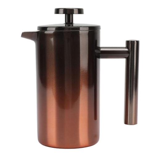 French Press Coffee Tea Maker with Filter Double Layer 304 Stainless Steel Gradient Ramp for 350ml 1