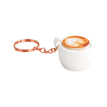 Ideaal cadeau koffiekopvormige sleutelhanger met-3