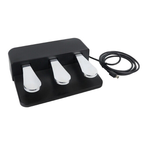 ABS Texture Sustain Pedal for Various Keyboard-Silver.