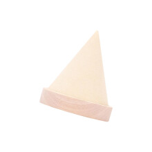 Stylish Wood and Velvets Cone Shaped Storage Stand-Beige