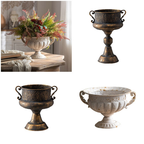Flower Pot Iron Planter Weather Resistant Suitable For-A2852 2