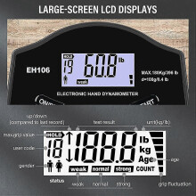 Gripstyrketester, 396lbs/180kg digital hånddynamometer gripstyrkemåler USB LCD-skjerm hånd_M