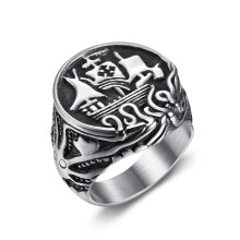 Vintage gotiske menns rustfritt stål vikingringer unik blekksprut tentakkel piratskip ring norrøn amulett smykker størrelse 7-15_M
