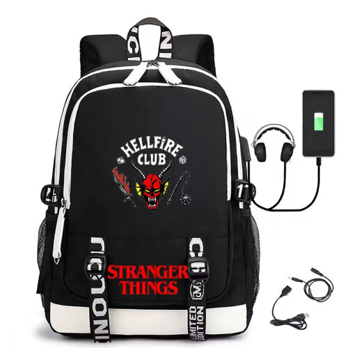 Hellfire Club Shoulder Bag Backpack Large-capacity Student Unisex Schoolbag Stranger Things_M
