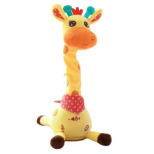 Singing Plush Giraffes Toy Electronic Swinging Stuffed Animal with Music Lights Kids Present_M