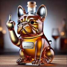 Fun Bulldog-shaped Whiskey Decanter - A Unique Wine Dispenser for Home Bars and Wine Enthusiasts_M