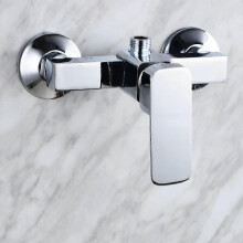 Baterie de duș modernă cromată, montată pe perete, cu mixer de duș pentru apă rece și caldă_M