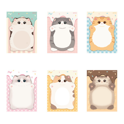 Safe Materials Animal Shape Stick Note-Cow Cat A to Chocola