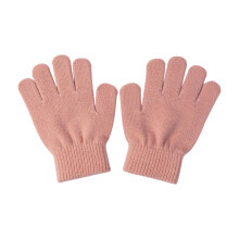 1 paar zachte warme acryl gebreide handschoenen voor-donkerroze