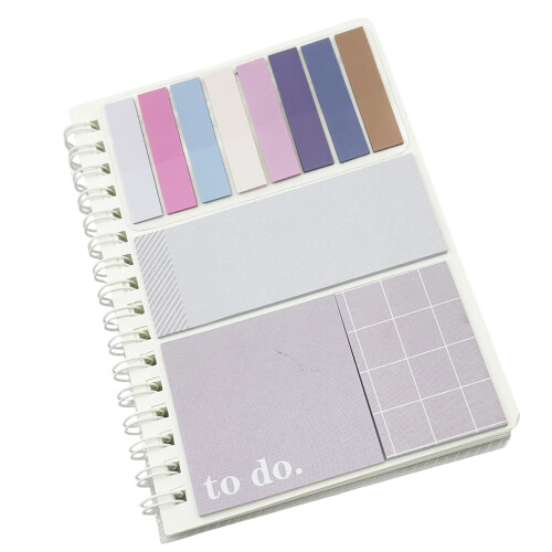 Bloc-notes rechargeables avec étiquette adhésive colorée-Violet