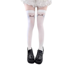 Fashionable Opaque Thigh High Socks Smooth-blue little wing