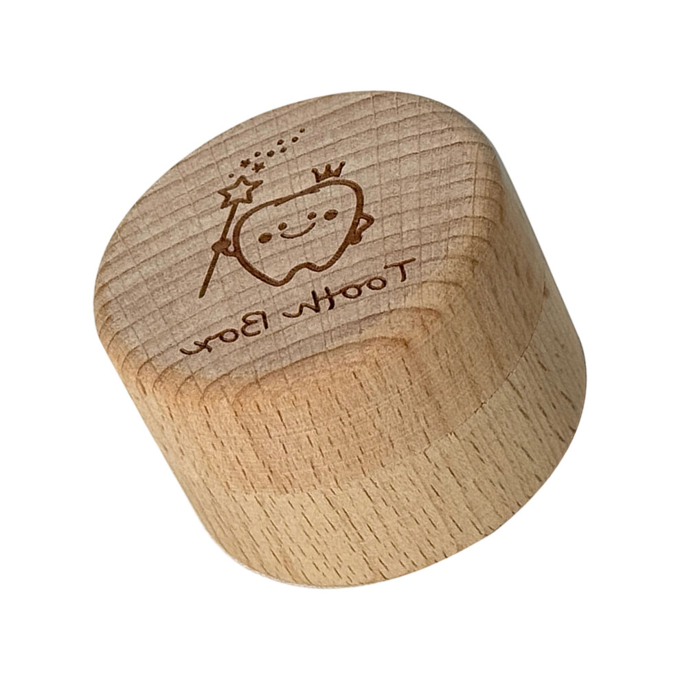Wooden Baby First Tooth Collection Box-tooth fairy pattern