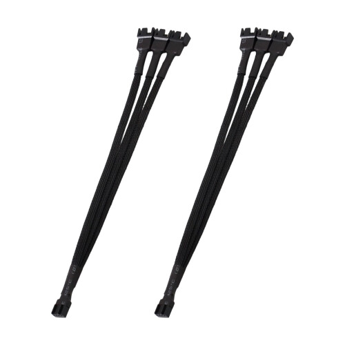 2Pcs 26cm 4Pin Computer Fan PWMs Splitter Cable for-1 for three