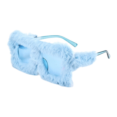 Oversized zonnebril Stijlvol pluchen harig frame voor-6