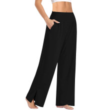 Women Soft High Waist Work Trousers Business Casual-Black XL