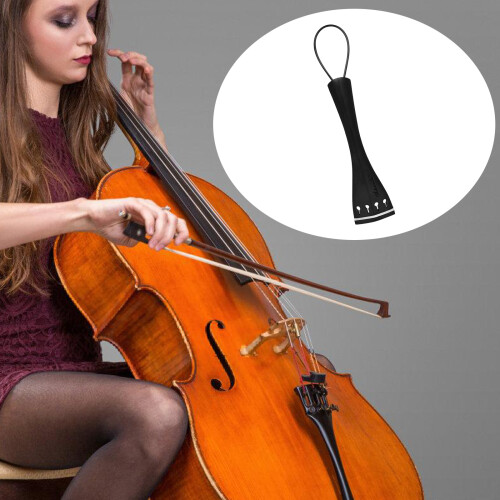 Premium Ebony Cello Tailpiece With Tailgut For Enhanced Sound 1