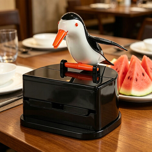 Convenient Press Type Toothpicks Storage Box With Playful Bird 2