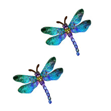 Set van 2 elegante metalen libellen wanddecoratie voor tuin,-A