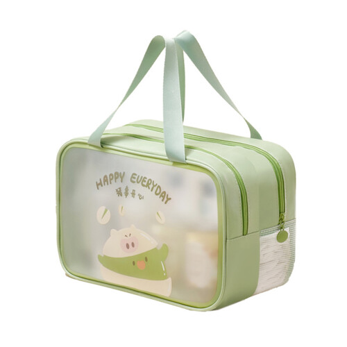 Sac à cosmétiques en PVC Double couche pour-Double couche verte