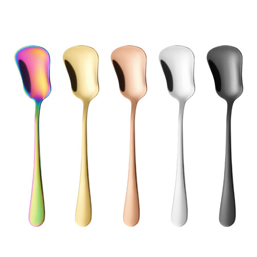 304 Stainless Steel Spoon With Fun Gourd Shape Small-Silver 1