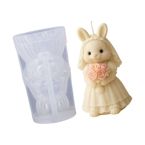 Moules en Silicone en forme de mariée en forme de lapin, pour