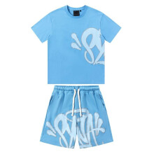 (blue, S) American-style loose-fit Y2K sportswear set – unisex streetwear and hip-hop couple’s casual set