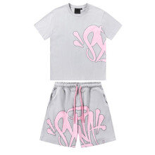 (pink, M) American-style loose-fit Y2K sportswear set – unisex streetwear and hip-hop couple’s casual set