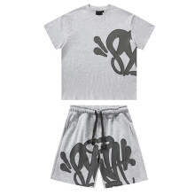 (grey, S) American-style loose-fit Y2K sportswear set – unisex streetwear and hip-hop couple’s casual set