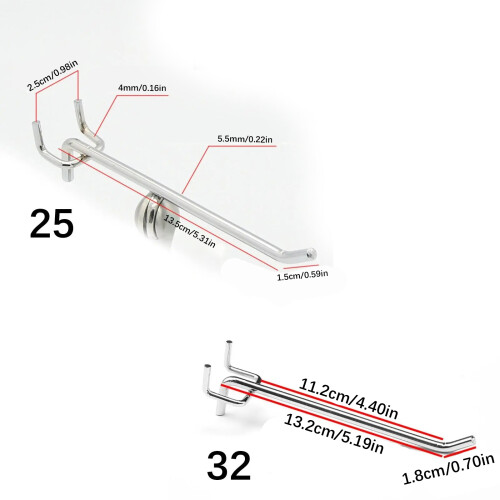Adjustable Metal Hook For Pegboard Systems Ideal For-6mm 32 1