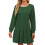Women's Long-Sleeved Pullover Round Neck Patchwork-Green L 1