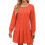 Women's Long-Sleeved Pullover Round Neck Patchwork-Red XL 1