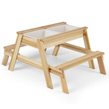 Mesa de juegos 4 en 1 para niños con almacenamiento y tapa extraíble