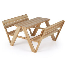 Juego de mesa de picnic infantil con bancos, madera maciza