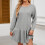 Women's Long-Sleeved Pullover Round Neck Patchwork-Pink M 2