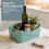 (Teal) KEPLIN 6 Pack Teal Plastic Studio Storage Basket 5