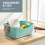 (Teal) KEPLIN 6 Pack Teal Plastic Studio Storage Basket 9