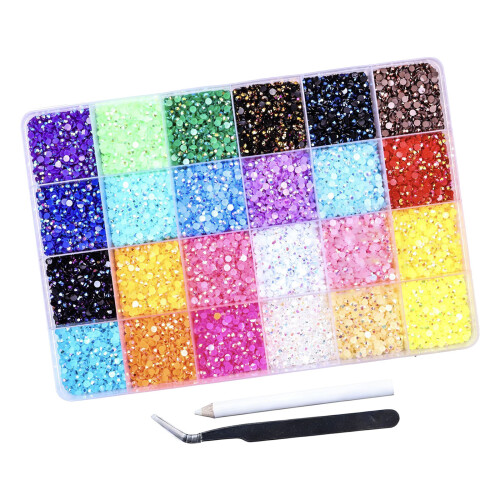 Multicolor Opalescent Plastic Gems For Nails Earrings-3mm Set 2