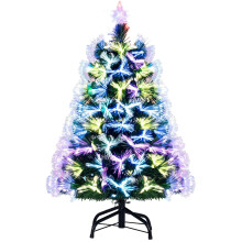 Árbol de Navidad de fibra óptica de 95 cm, 93 ramas, color verde