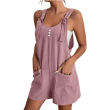 Women's Summer Comfy Casual Sleeveless Romper Loose-Pink XXL