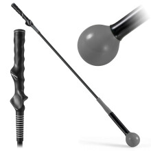 Entrenador de swing de golf, 100 cm, cabezal con peso, gris