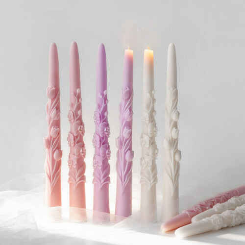 Long Handle Silicone Floral Relief Mould For Scented-5613 2