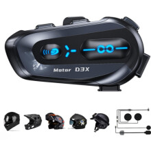 Wysokiej klasy zestaw słuchawkowy Bluetooth do interkomu motocyklowego, mikrofon z redukcją szumów, wodoodporność IP56, zasięg 600 m,