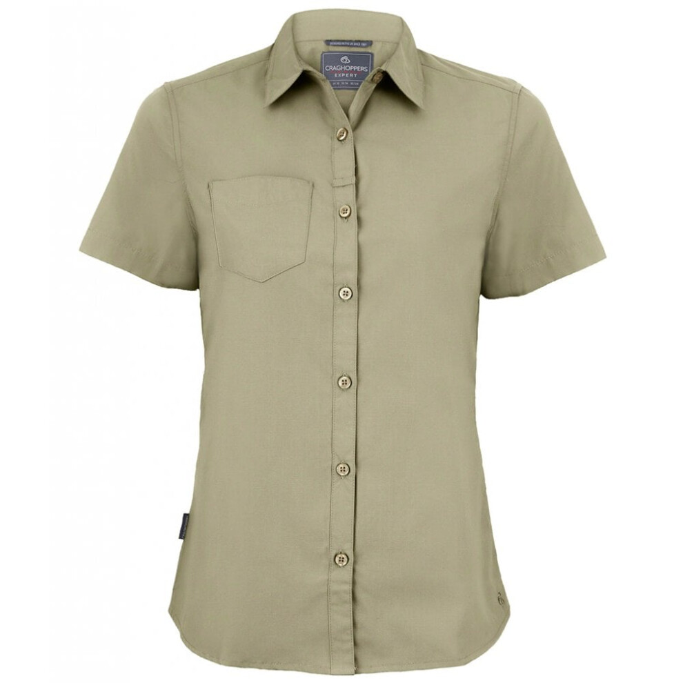 Craghoppers Womens/Ladies Expert Kiwi Short-Sleeved Shirt (Pebble Brown) - Brown/Green - Size 8 UK - Image 2