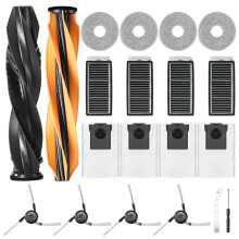 Robot nettoyeur, brosses principales, brosses latérales, filtre,