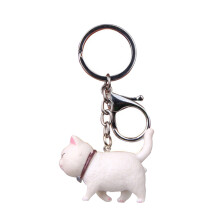 Creatieve sleutelhanger in de vorm van een kat met leuke-Wit