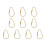 10Pcs Unique Oval Shaped Keychain Practical Gold Screw Lock-F. 1