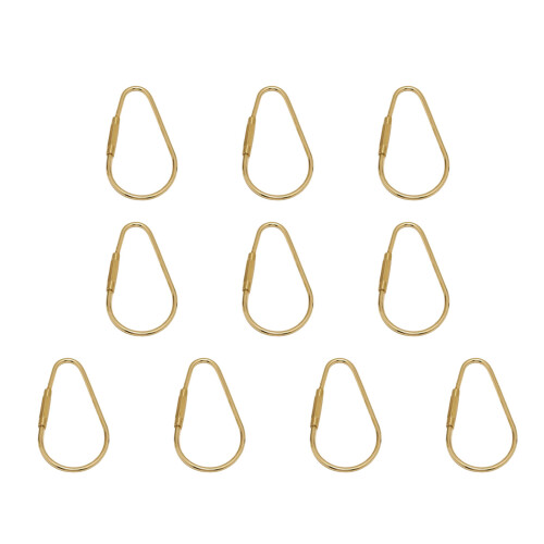 10Pcs Unique Oval Shaped Keychain Practical Gold Screw Lock-F.